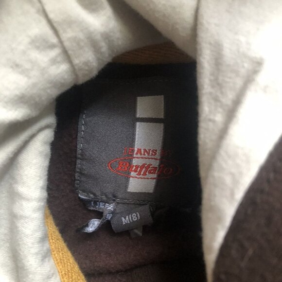 Buffalo david Bitton Size 8 Brown Button Up Hoodie - Picture 4 of 7